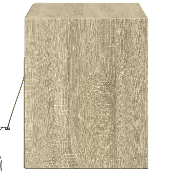 Mobile TV a Parete con Luci LED-Mobile TV a Muro Rovere Sonoma 100x31x35 cm 537992