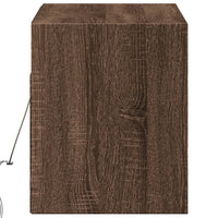 Mobile TV a Parete con Luci LED-Mobile TV a Muro Rovere Marrone 100x31x35 cm