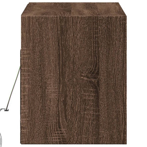 Mobile TV a Parete con Luci LED-Mobile TV a Muro Rovere Marrone 100x31x35 cm