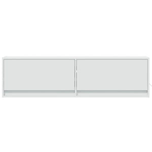 vidaXL Mobile TV a Parete con Luci LED Bianco 140x31x38 cm