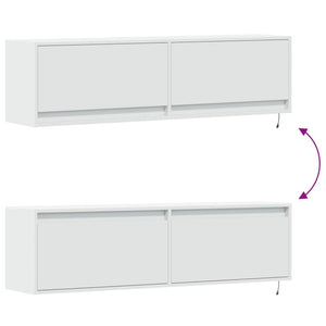 vidaXL Mobile TV a Parete con Luci LED Bianco 140x31x38 cm