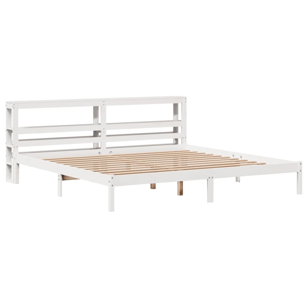 Letto senza Materasso Bianco 180x200 cm Legno Massello di Pino 3305729