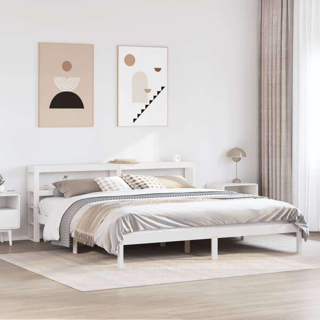 Letto senza Materasso Bianco 180x200 cm Legno Massello di Pino 3305729