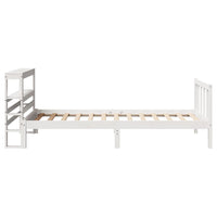 Letto senza Materasso Bianco 75x190 in Legno Massello di Pino