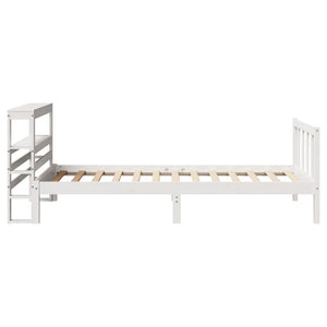 Letto senza Materasso Bianco 75x190 in Legno Massello di Pino