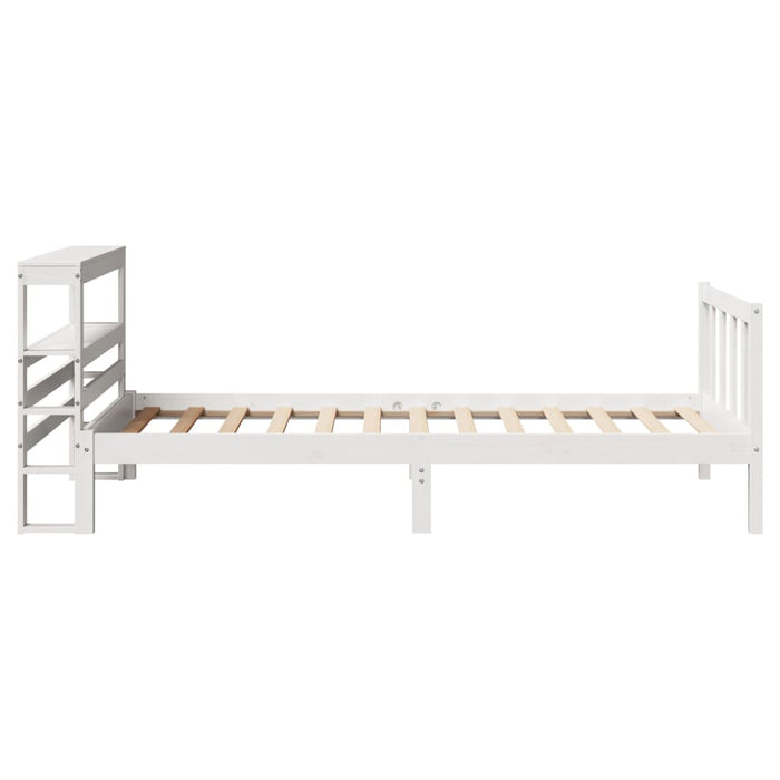 Letto senza Materasso Bianco 75x190 in Legno Massello di Pino