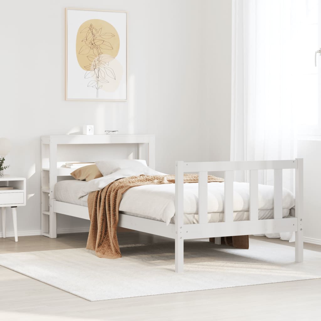 vidaXL Letto senza Materasso Bianco 90x190 cm in Legno Massello Pino