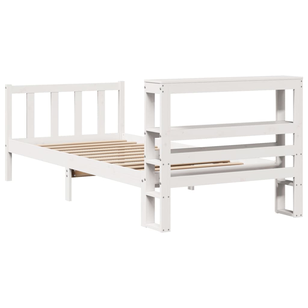 Letto senza Materasso Bianco 90x200 cm Legno Massello di Pino