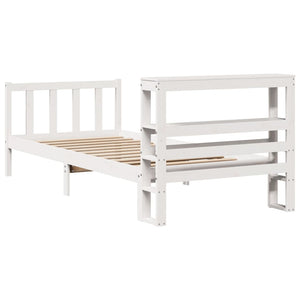 Letto senza Materasso Bianco 90x200 cm Legno Massello di Pino