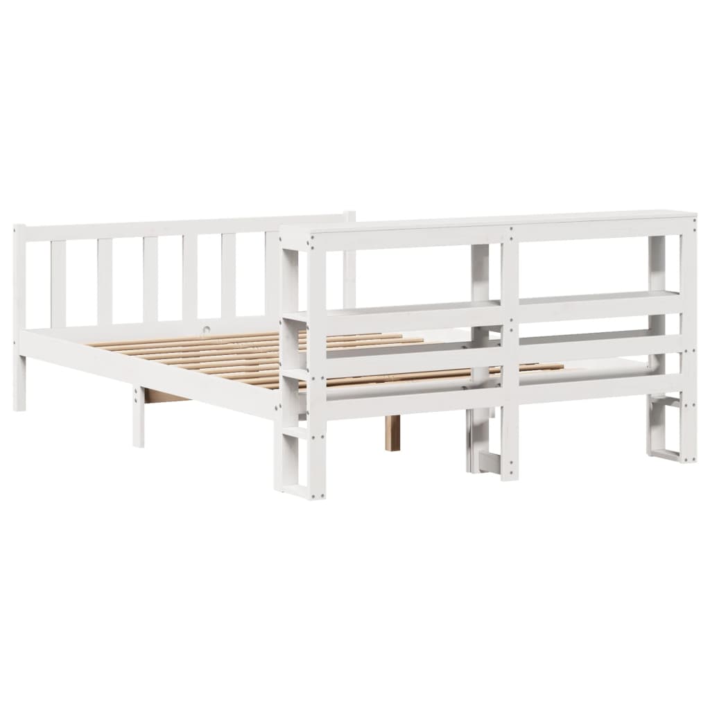 Letto senza Materasso Bianco 120x200 cm Legno Massello di Pino