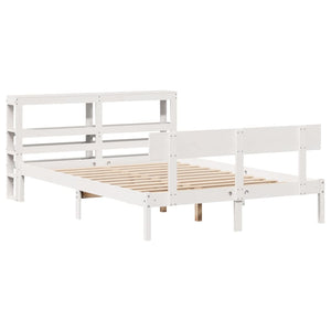 Letto senza Materasso Bianco 135x190 cm Legno Massello di Pino 3305791