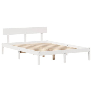 Letto senza Materasso Bianco 140x190 cm Legno Massello di Pino 3305793