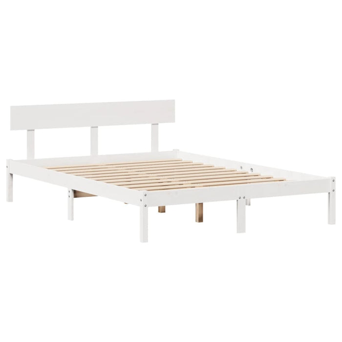 Letto senza Materasso Bianco 140x190 cm Legno Massello di Pino 3305793