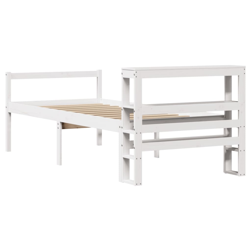 vidaXL Letto Anziani con Testiera Bianco 75x190cm Legno Massello Pino