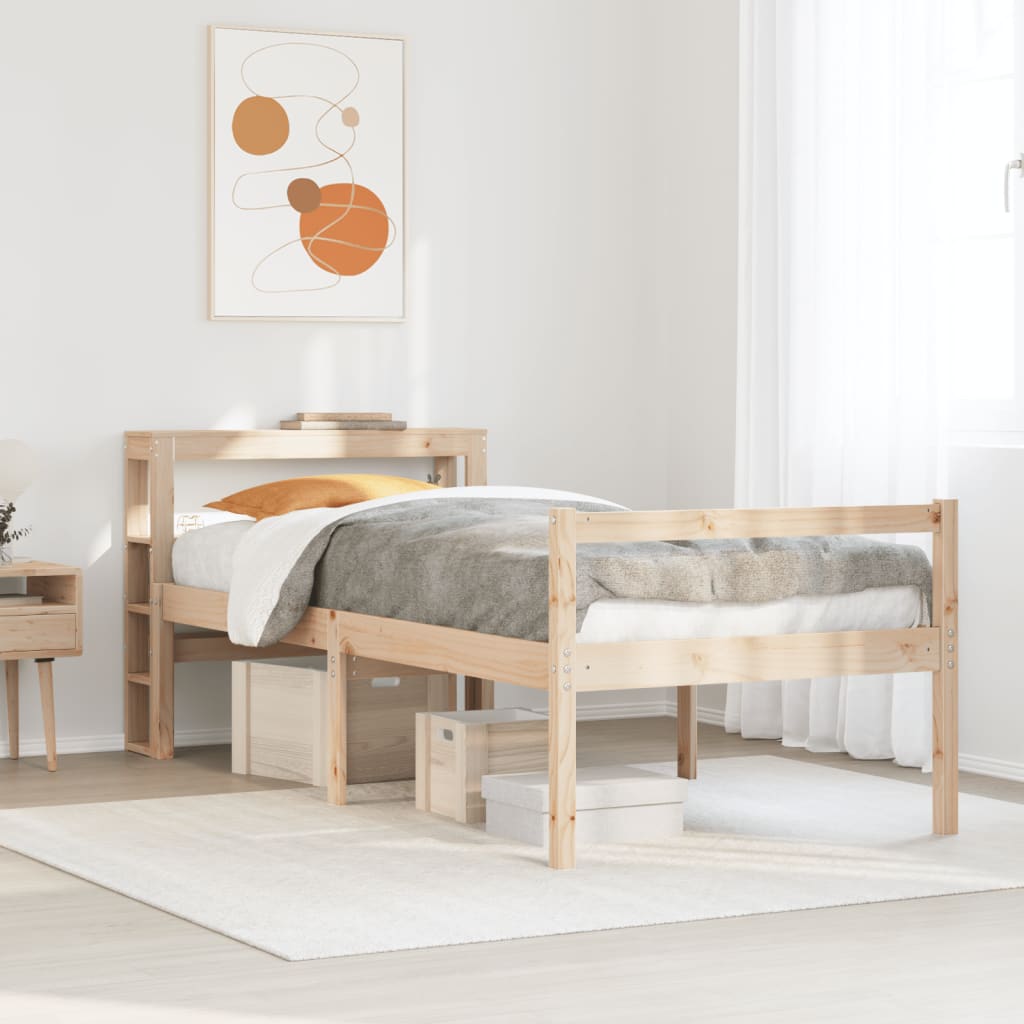 vidaXL Letto per Anziani con Testiera 90x190 cm Legno Massello Pino