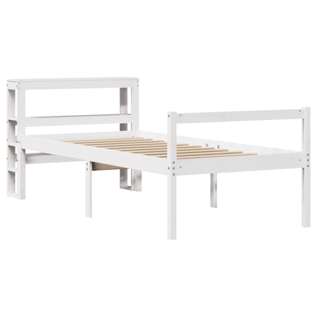 Letto Anziani con Testiera Bianco 90x190 cm Legno Massello Pino 3305852