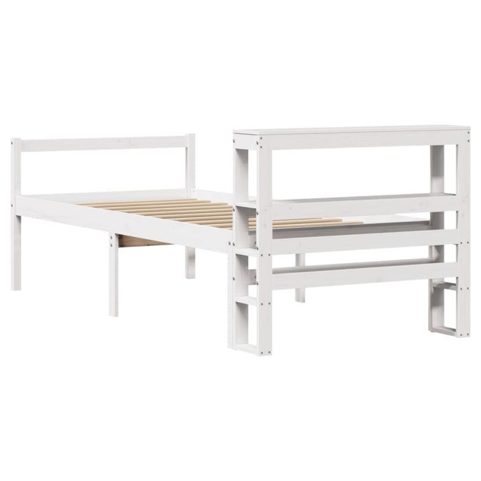 vidaXL Letto Anziani con Testiera Bianco 90x190 cm Legno Massello Pino