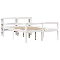 Letto Anziani con Testiera-Letto con Testiera per Anziani-Rete con Testiera Bianco 120x190cm Legno Massello Pino