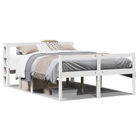vidaXL Letto Anziani con Testiera Bianco 140x190cm Legno Massello Pino