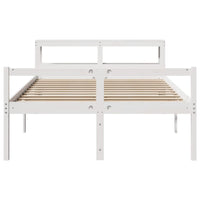 Letto Anziani con Testiera Bianco 140x190cm Legno Massello Pino 3305858