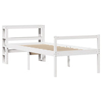 Letto Anziani con Testiera Bianco 90x200cm Legno Massello Pino 3305860
