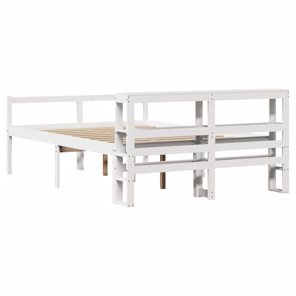 vidaXL Letto Anziani con Testiera Bianco 120x200cm Legno Massello Pino