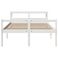 Letto Anziani con Testiera Bianco 140x200cm Legno Massello Pino 3305866