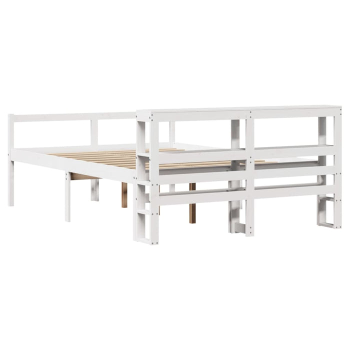 Letto Anziani con Testiera Bianco 140x200cm Legno Massello Pino 3305866