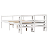 Letto Anziani con Testiera-Letto con Testiera per Anziani-Rete con Testiera Bianco 140x200cm Legno Massello Pino