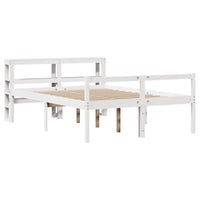 Letto Anziani con Testiera-Letto con Testiera per Anziani-Rete con Testiera Bianco 150x200cm Legno Massello Pino