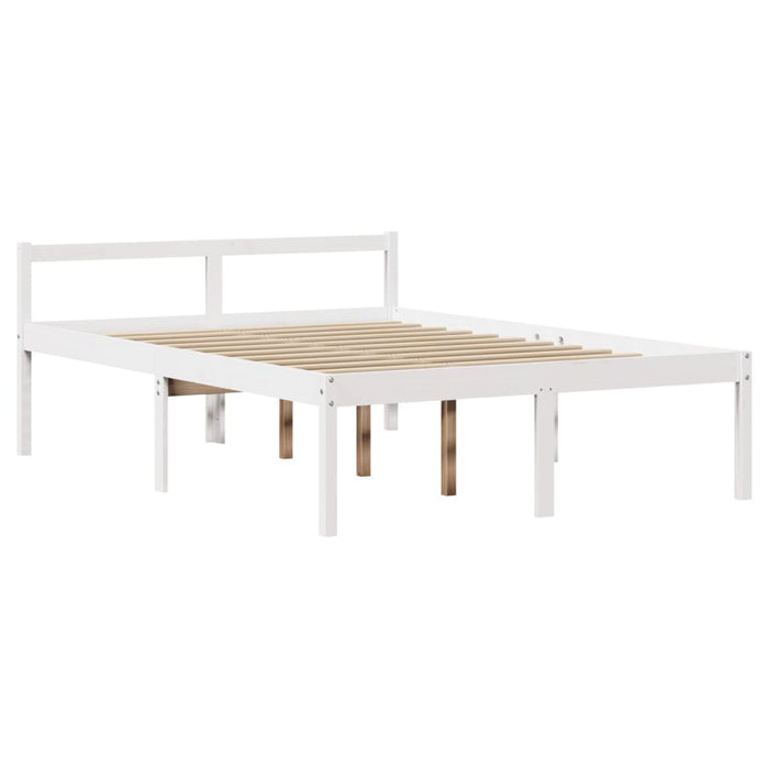 Letto Anziani con Testiera Bianco 160x200cm Legno Massello Pino 3305870