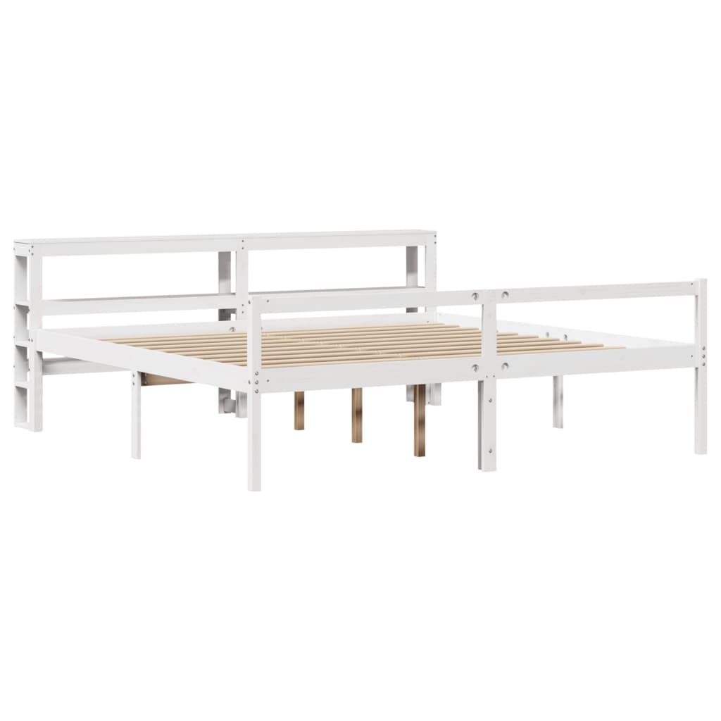 vidaXL Letto Anziani con Testiera Bianco 180x200cm Legno Massello Pino
