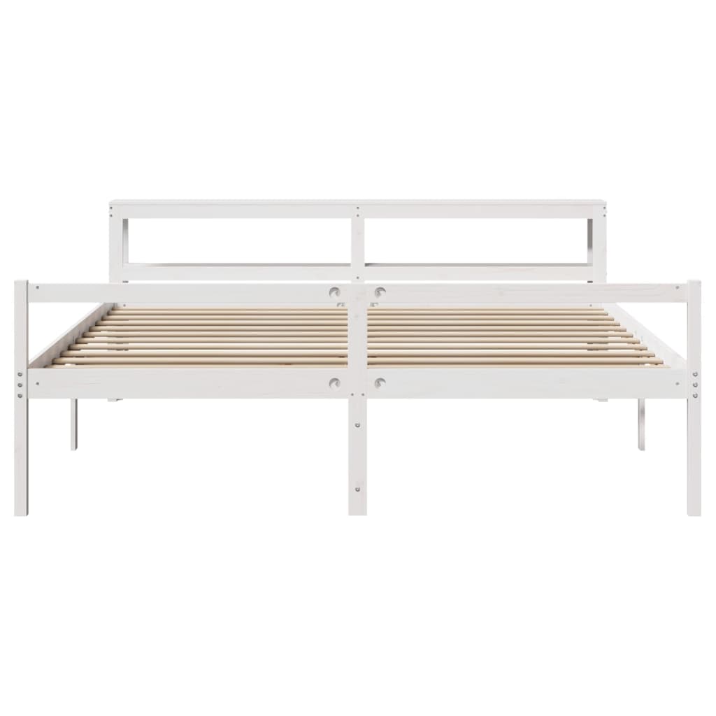 Letto Anziani con Testiera Bianco 180x200cm Legno Massello Pino 3305872