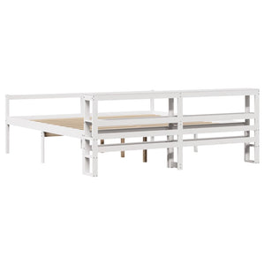 Letto Anziani con Testiera Bianco 180x200cm Legno Massello Pino 3305872