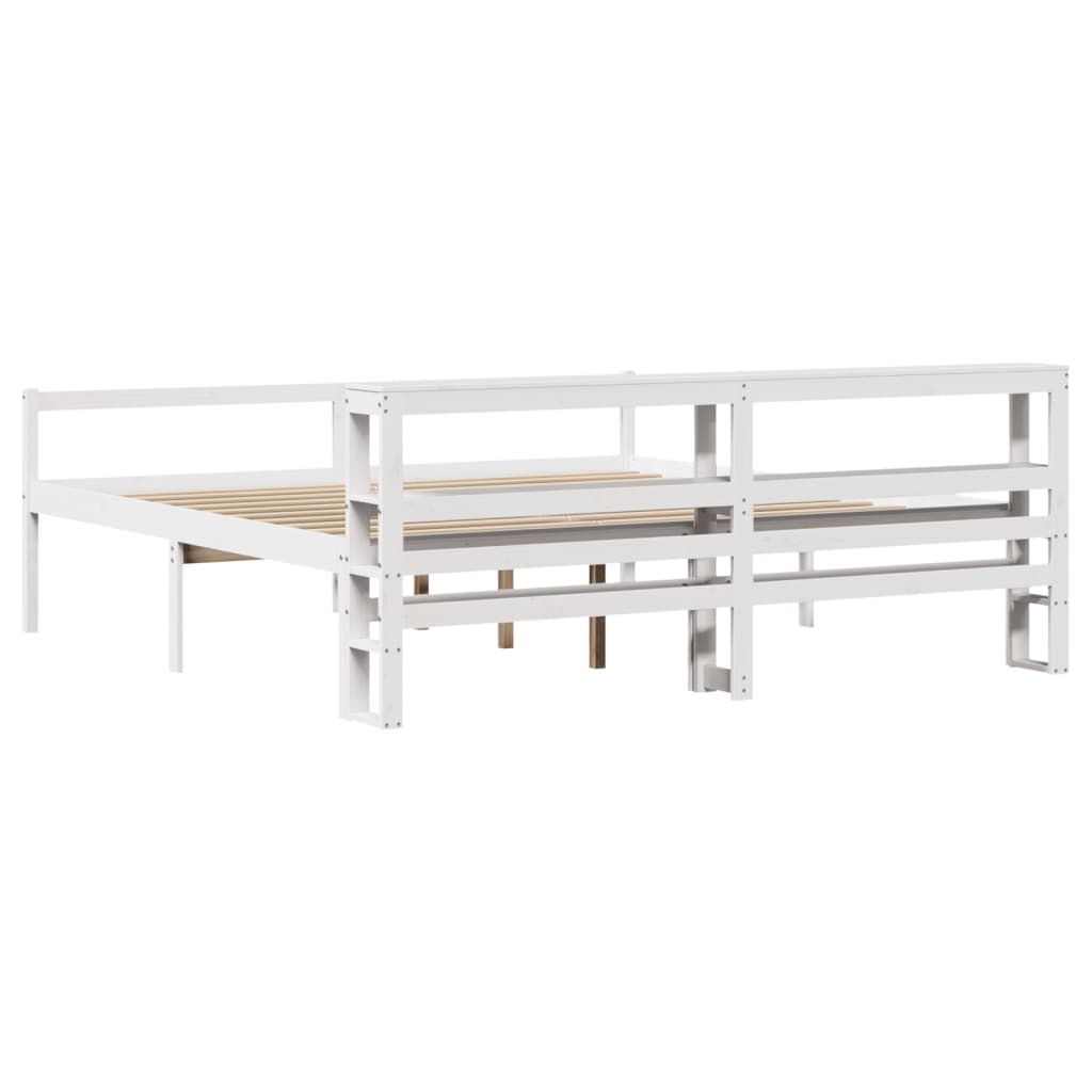 Letto Anziani con Testiera Bianco 180x200cm Legno Massello Pino 3305872