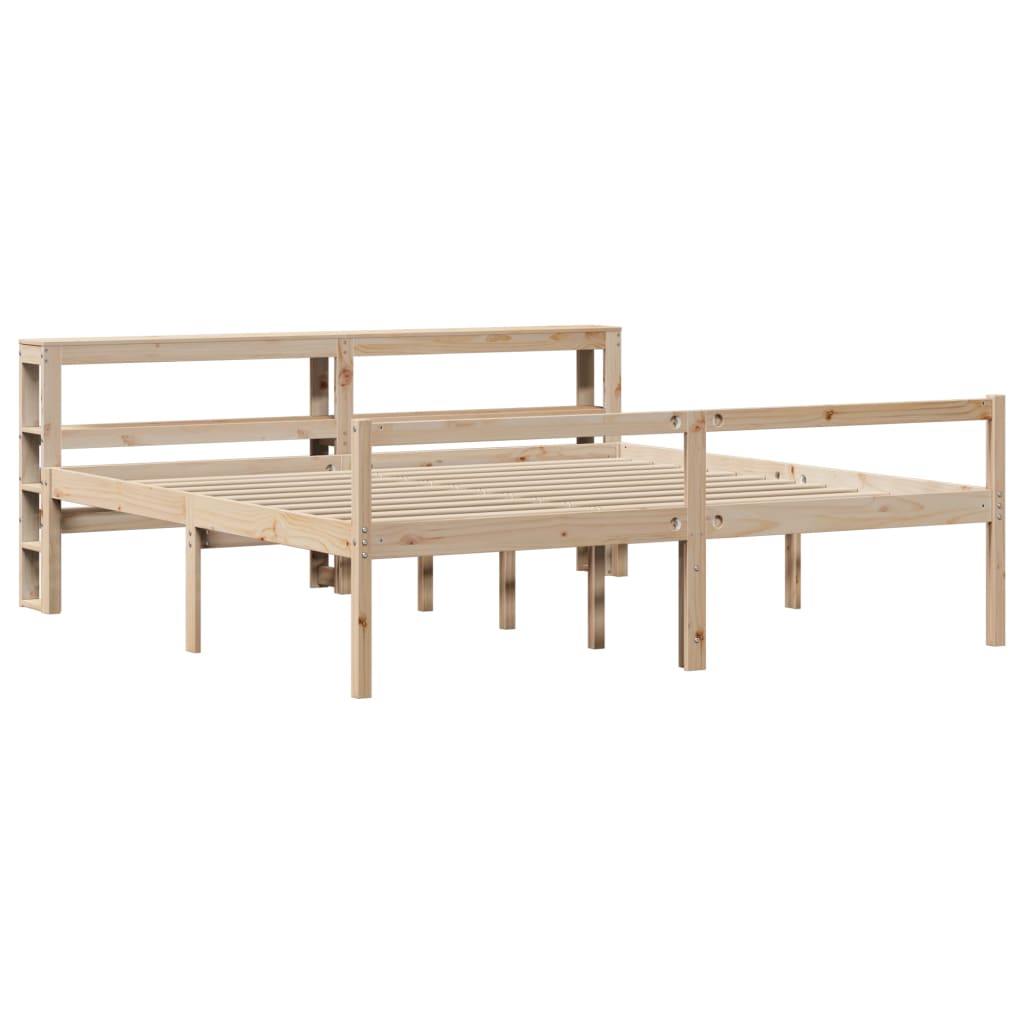 Letto per Anziani con Testiera 200x200 cm Legno Massello Pino