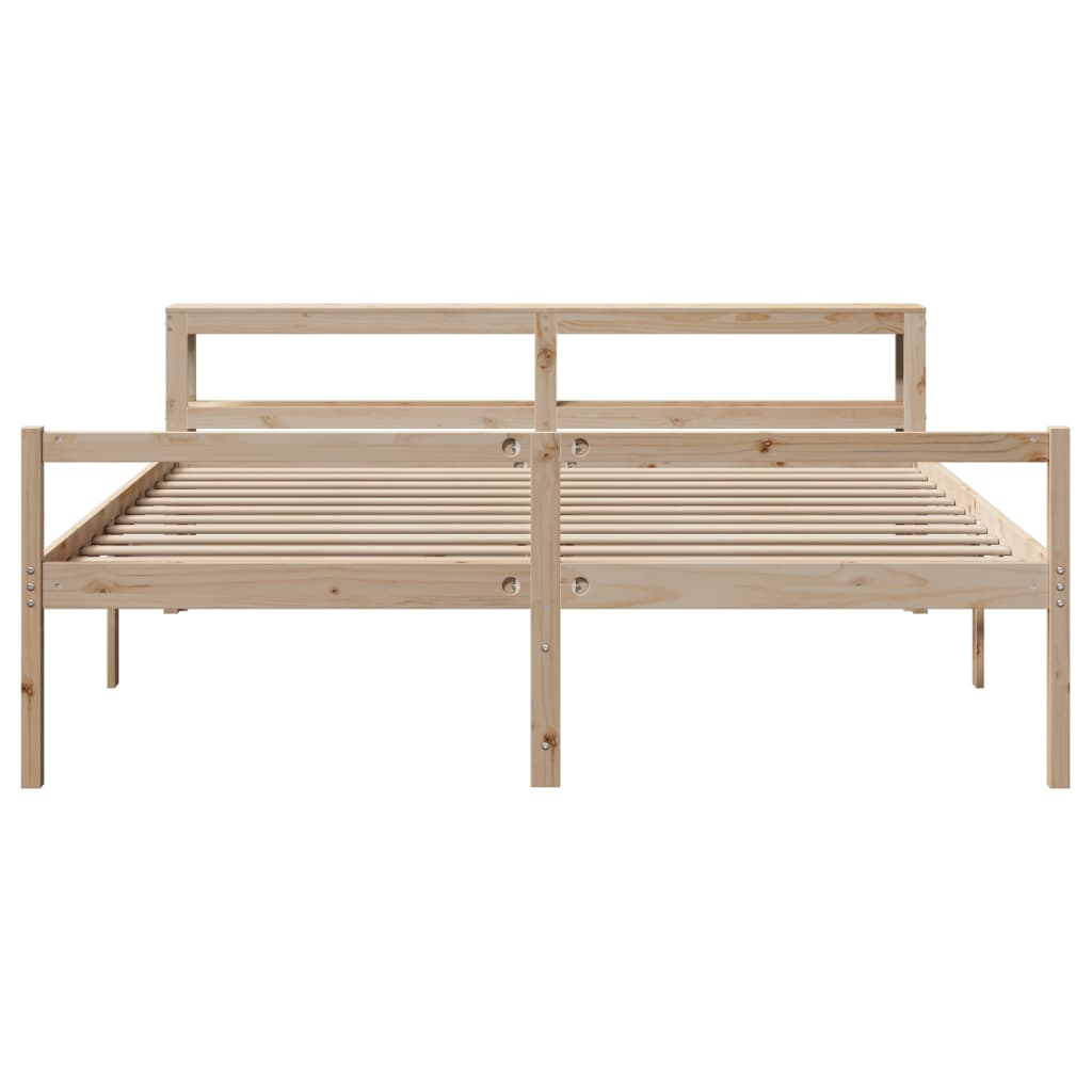 Letto per Anziani con Testiera 200x200 cm Legno Massello Pino 3305873
