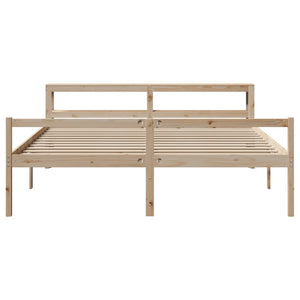 Letto per Anziani con Testiera 200x200 cm Legno Massello Pino 3305873