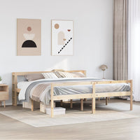 Letto per Anziani con Testiera 200x200 cm Legno Massello Pino 3305873