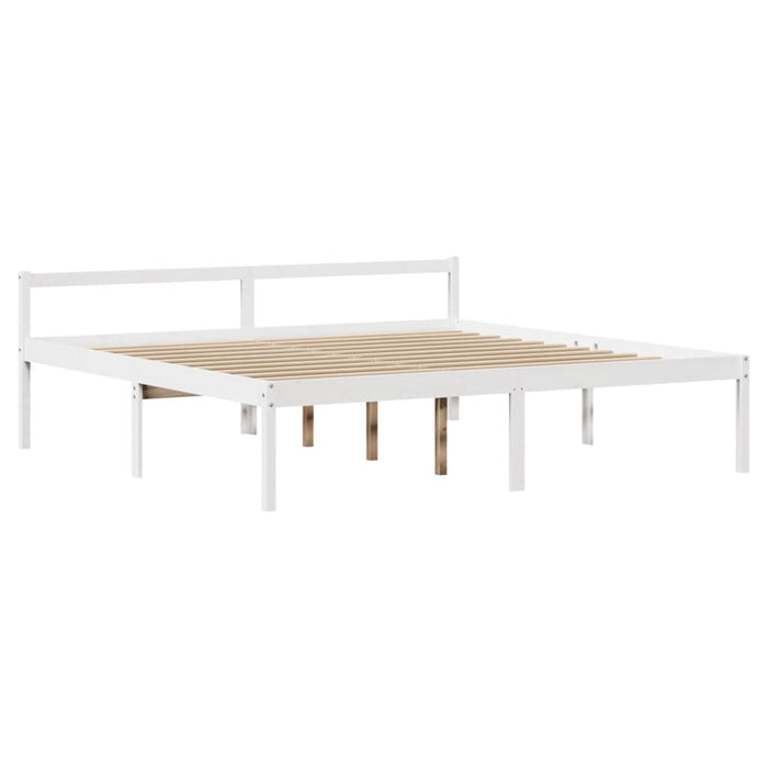vidaXL Letto Anziani con Testiera Bianco 200x200cm Legno Massello Pino