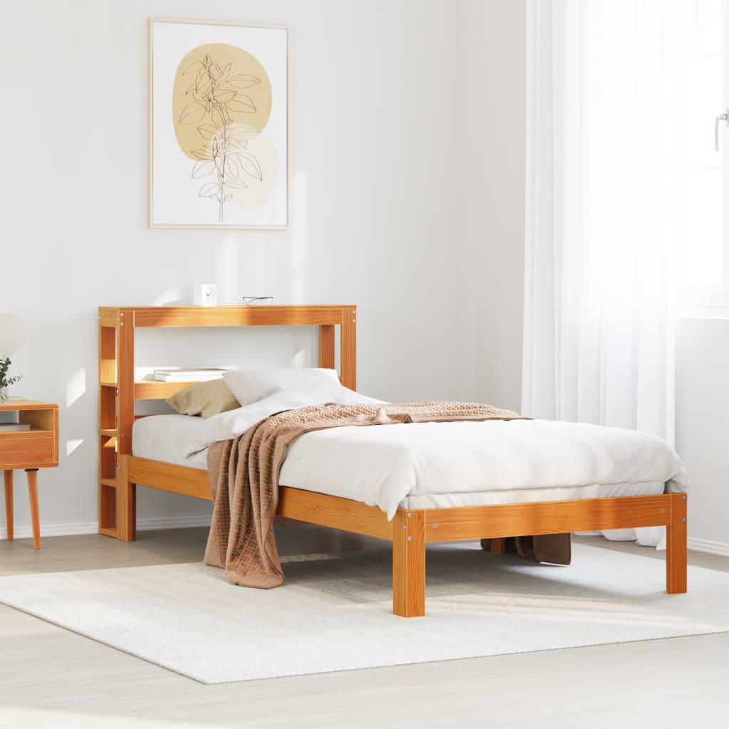 Letto senza Materasso Marrone Cera 90x190 cm in Legno di Pino 3306058