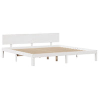 Giroletto con Testiera senza Materasso Bianco 200x200 cm