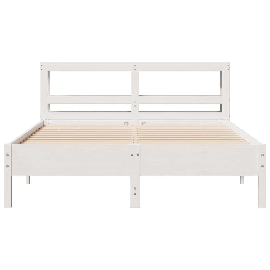 Letto senza Materasso Bianco 140x200 cm Legno Massello di Pino 3306148