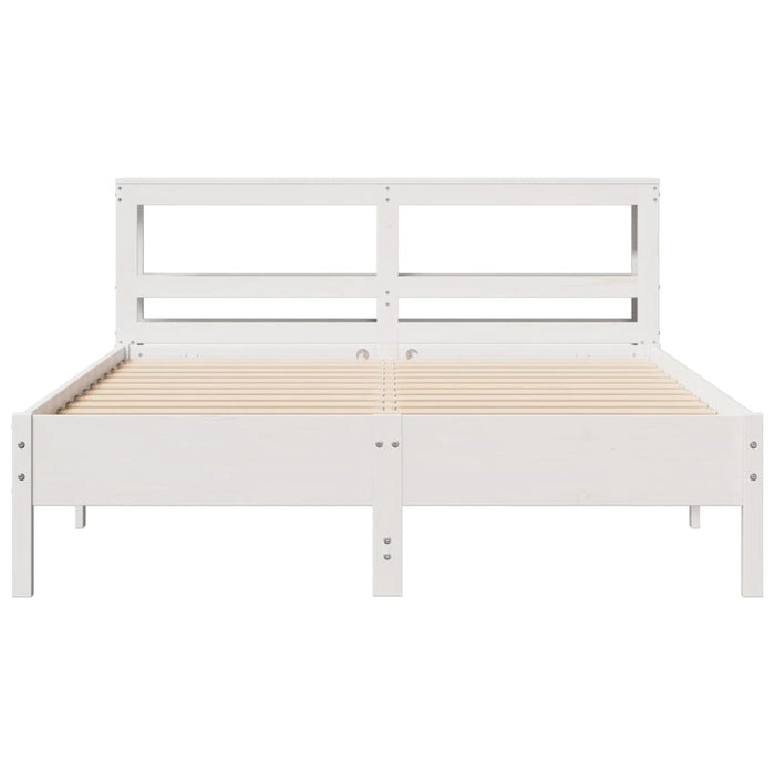 Letto senza Materasso Bianco 140x200 cm Legno Massello di Pino 3306148