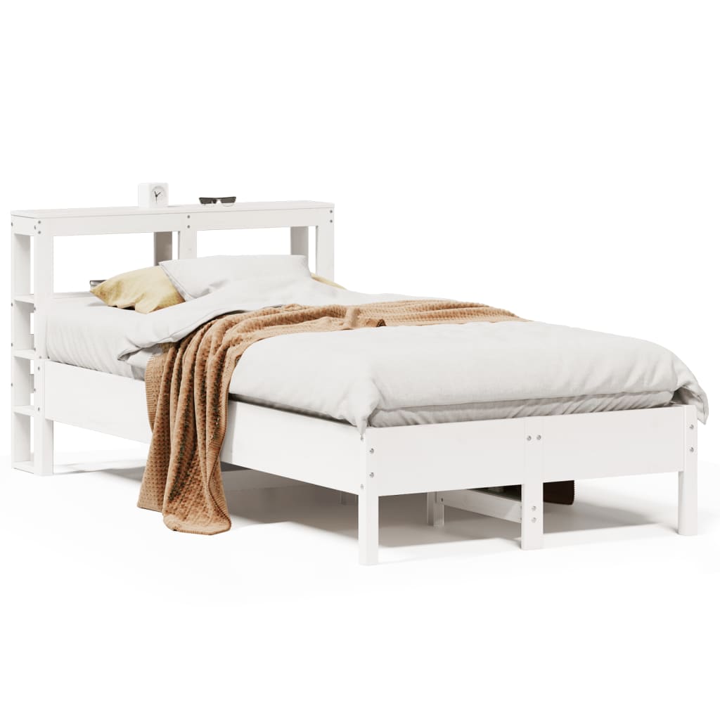 Letto senza Materasso Bianco 90x190 cm in Legno Massello Pino 3306169