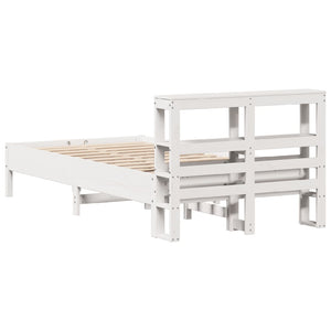 Letto senza Materasso Bianco 90x190 cm in Legno Massello Pino 3306169