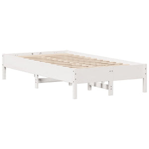 Letto senza Materasso Bianco 90x190 cm in Legno Massello Pino 3306169