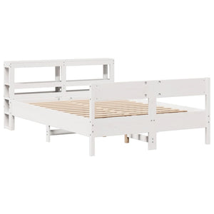 Letto senza Materasso Bianco 160x200 cm Legno Massello di Pino 3306181