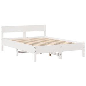 Letto senza Materasso Bianco 160x200 cm Legno Massello di Pino 3306181