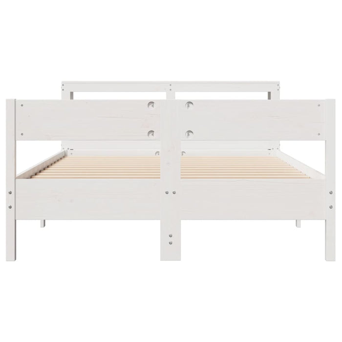Letto senza Materasso Bianco 120x200 cm Legno Massello di Pino 3306190
